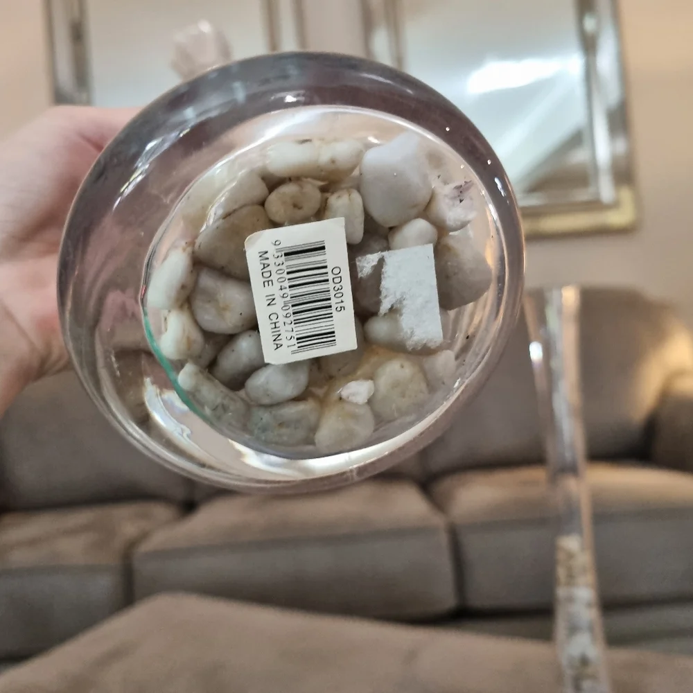 2x Glass Clear Tall Vase Stone Holders Decor - Picture 4 of 6